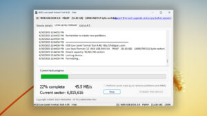 hdd llf low level format tool formatting window